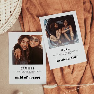 Modèle de carte de proposition de demoiselle d'honneur photo, serez-vous mon téléchargement de carte de demoiselle d'honneur | VERO
