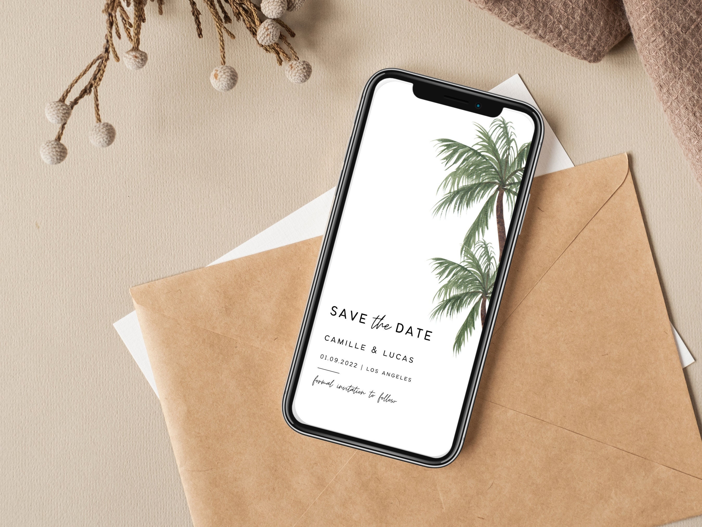 Palm Tree Wedding Invitation