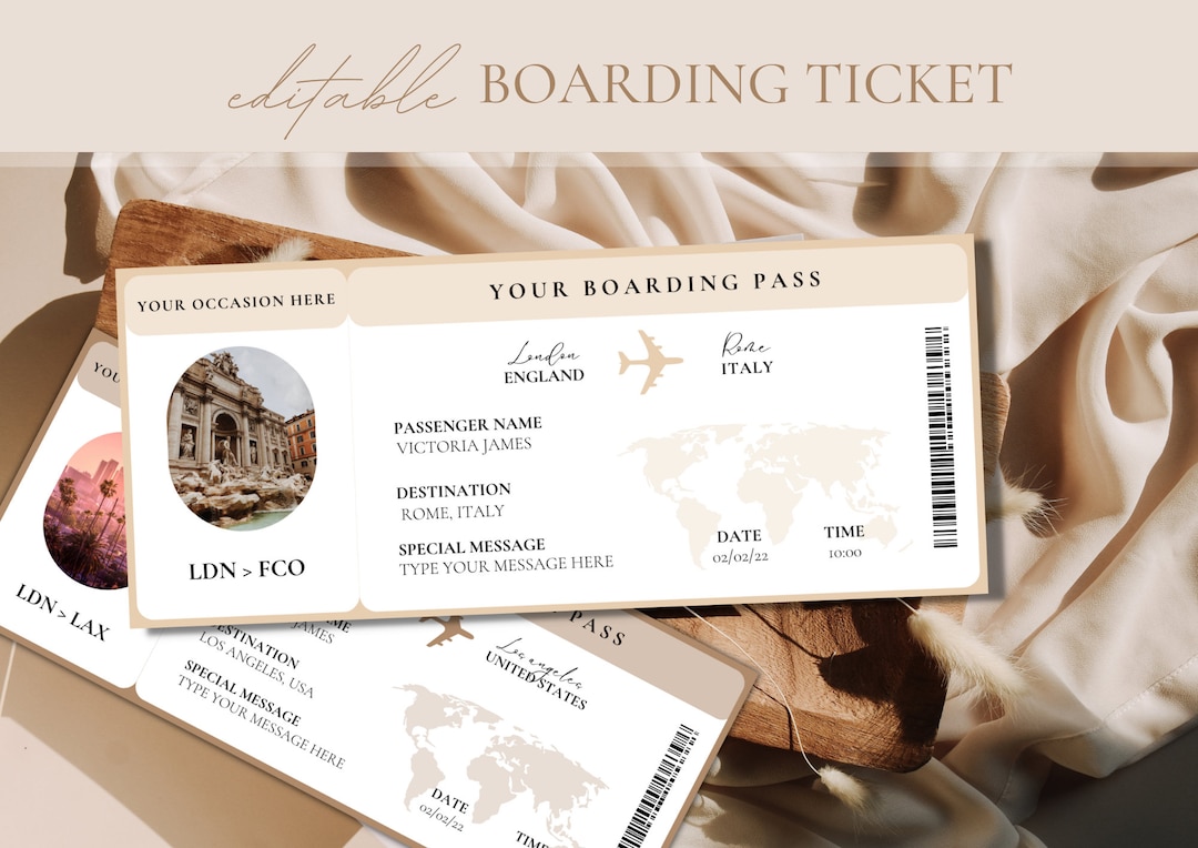 Boarding Pass Template Gift Voucher Boarding Ticket Template