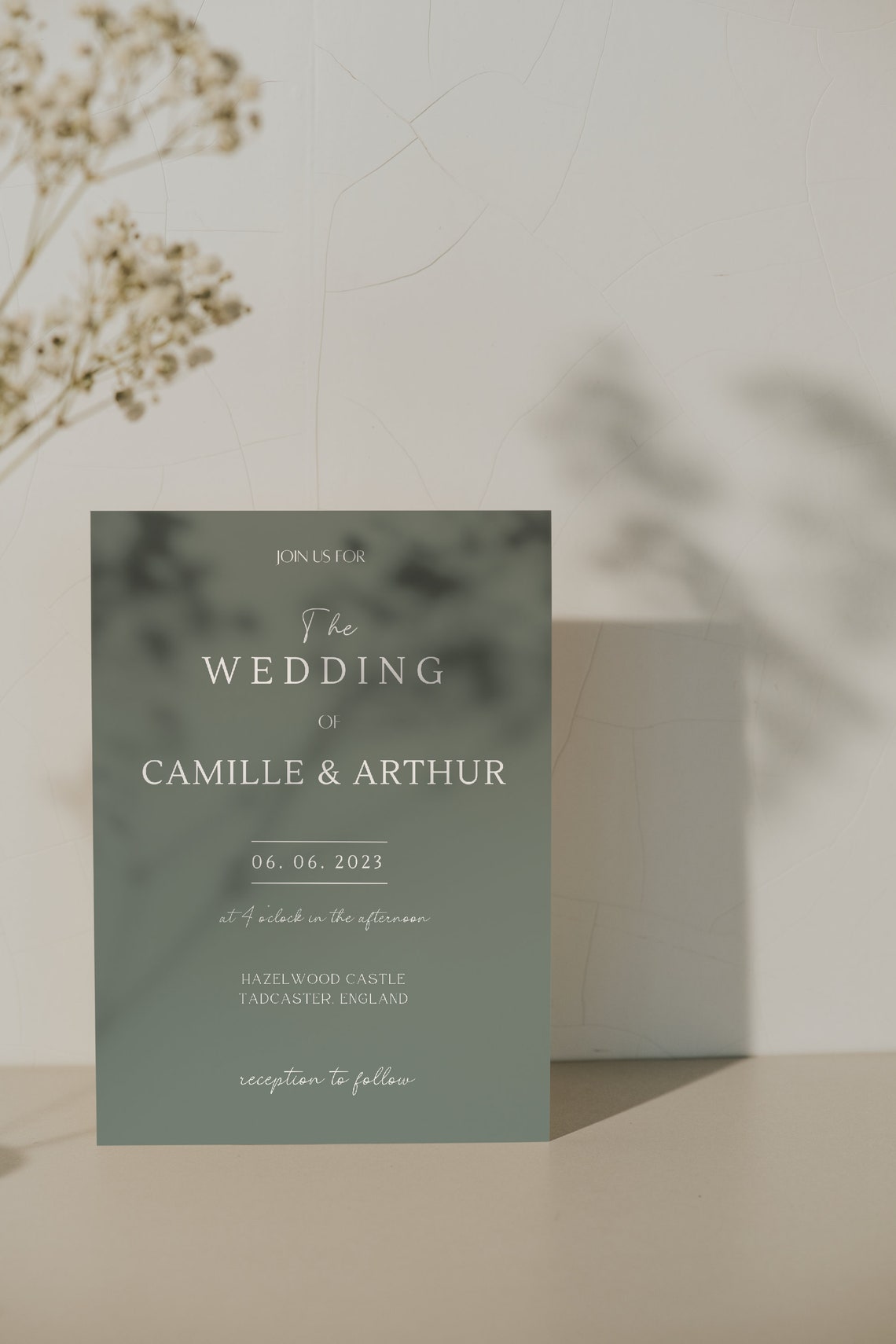 Sage Green Wedding Invitation Sage Green Wedding Minimalist | Etsy