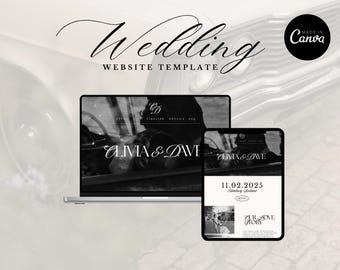 Fully Customizable Wedding Website, Old Money Wedding Website, Elegant Canva Template, Classic Bridal Site, Timeless Wedding Website