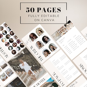 Planificador e itinerario de fin de semana de despedida de soltera, planificador completo de despedida de soltera, edición en Canva, título e inspiración para Instagram, organizador de bodas