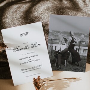 Moderne Minimal Save the Date Template, Save The Date With Photo, Modifiable Save The Date Template, Save The Date, Instant Download | VIV
