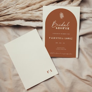 Invitation pour Bridal shower, Invitation bridal shower template, Fête prénuptiale, Mariage bohème, Mariage terracotta | TERCH