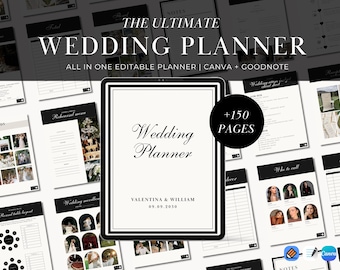 Wedding Planner 150+ Pages, Digital Wedding Planning Book, Wedding Checklist Binder, GoodNotes, Notability, iPad Planner, Hyperlinked