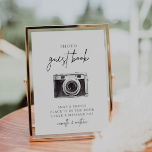 Photo Guest Book Sign Printable, Modern Minimalist Wedding Sign, Baby Shower Sign, Bridal Shower Gift Sign, Retirement Party DIY | LISA