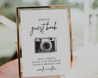 Photo Guest Book Sign Printable, Modern Minimalist Wedding Sign, Baby Shower Sign, Bridal Shower Gift Sign, Retirement Party DIY | LISA
