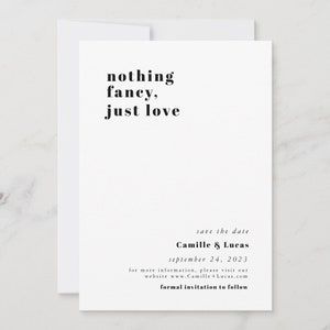 Nothing Fancy Just Love Wedding Invitation, Casual Wedding Invites, Modern Invitation Template, Instant Download VERO image 2