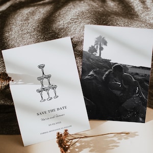 Modern Minimal Save the Date Template, Save The Date Invitation, Modifiable Save The Date Template, Save The Date, Instant Download | KOA