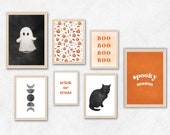 Halloween Art Bundle Set, Halloween Poster Printable Halloween Gallery Wall, Halloween Printable Wall Art, Halloween print | KEN