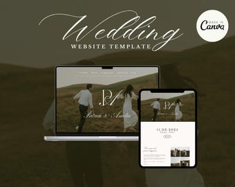 Fully Customizable Wedding Website, Old Money Wedding Website, Elegant Canva Template, Classic Bridal Site, Timeless Wedding Website