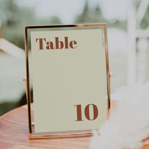 Numéro de table de mariage élégant et tendance, numéro de table noir, modèle de carte de numéro de table minimaliste | VÉRO