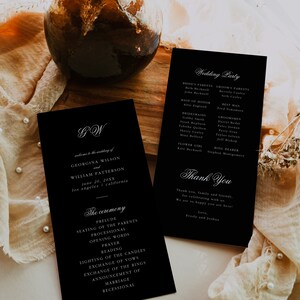 Wedding Program Template, Elegant Wedding Program, Script Wedding Program Template, Modern Program Template, Wedding Program Template | VIV