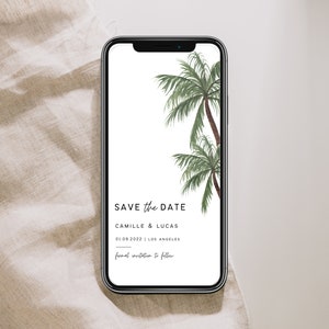 Bewaar de dadelpalm, Bestemming bruiloft, Bestemming bruiloft Bewaar de datums, Bewaar de datumsjabloon | PALM