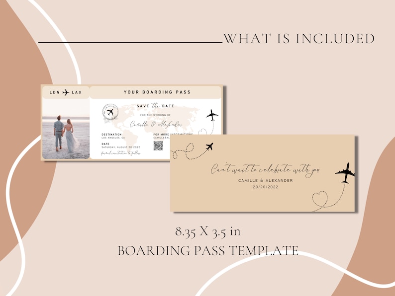 Boarding Pass Save the Date Template Destination Wedding Save - Etsy