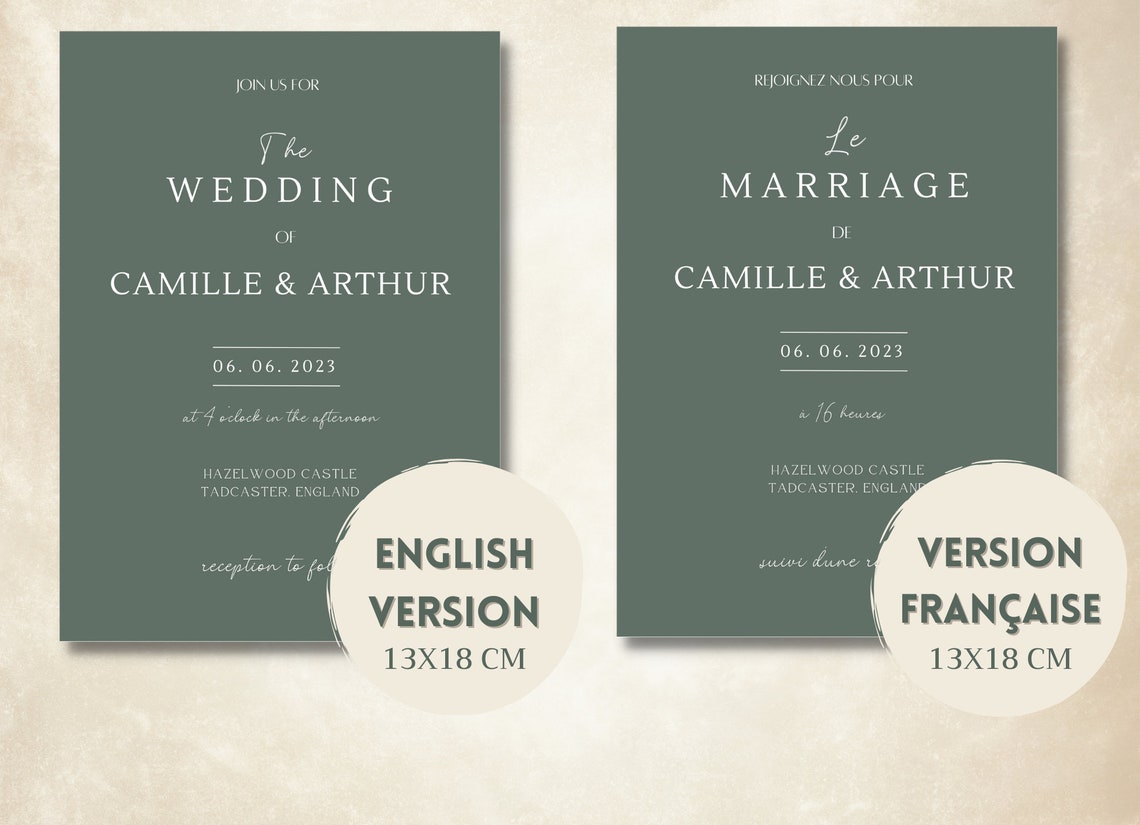 Sage Green Wedding Invitation Sage Green Wedding Minimalist | Etsy