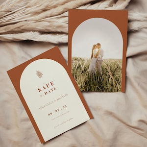 Save the date arche, Save the date terracotta, Save the date template, Save the date digital, save the date mariage minimaliste,  TERCH