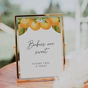 Little Cutie Babies Are Sweet, Modèle de baby shower moderne, Signe de cadeau baby shower, Modèle de cadeau baby shower | CLEM