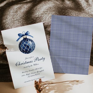 Modèle de carte de vœux imprimable, carte de Noël minimaliste, modèle de carte de Noël simple, carte Joyeuses Fêtes, cartede Noël | BLUE