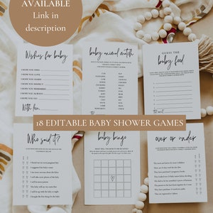 Baby Shower Bingo Printable, Baby Shower Bingo Template, Baby Shower ...