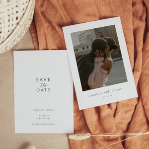 Moderne Minimal Save the Date Template, Save The Date With Photo, Modifiable Save The Date Template, Save The Date, Instant Download | ALI