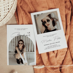 Graduation Party Invitation Template, Printable Graduation Party Invitation, Editable Graduation Party Invitation Download, Templett | AIDA