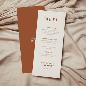 Menu mariage terracotta template, Menu mariage retro, menu diner template, menu boisson template, menu mariage template, mariage retro | IVA