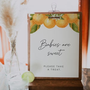 Little Cutie Babies Are Sweet, Modèle de baby shower moderne, Signe de cadeau baby shower, Modèle de cadeau baby shower | CLEM