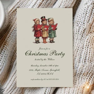 Modèle de carte de fête de Noël vintage imprimable, carte de Noël vintage, modèle de carte de Noël, carte Joyeuses Fêtes, carte Noël | FLO