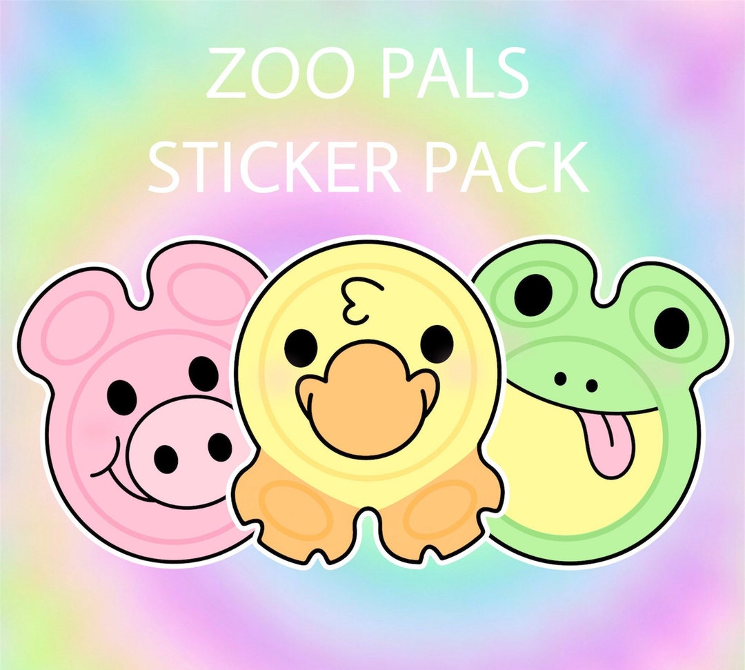 JUMBO Zoo Pals Plates Sticker Pack Nostalgic Stickers Etsy
