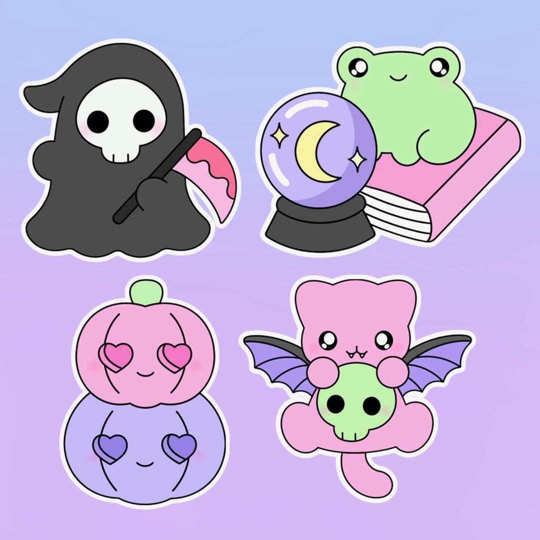 Cute Pastel Goth Sticker Pack Pastel Goth Stickers Pastel Etsy