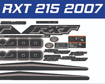 SEADOO RXT 215 2007 Graphics / Decal / Sticker Kit BLACK & Grey Custom