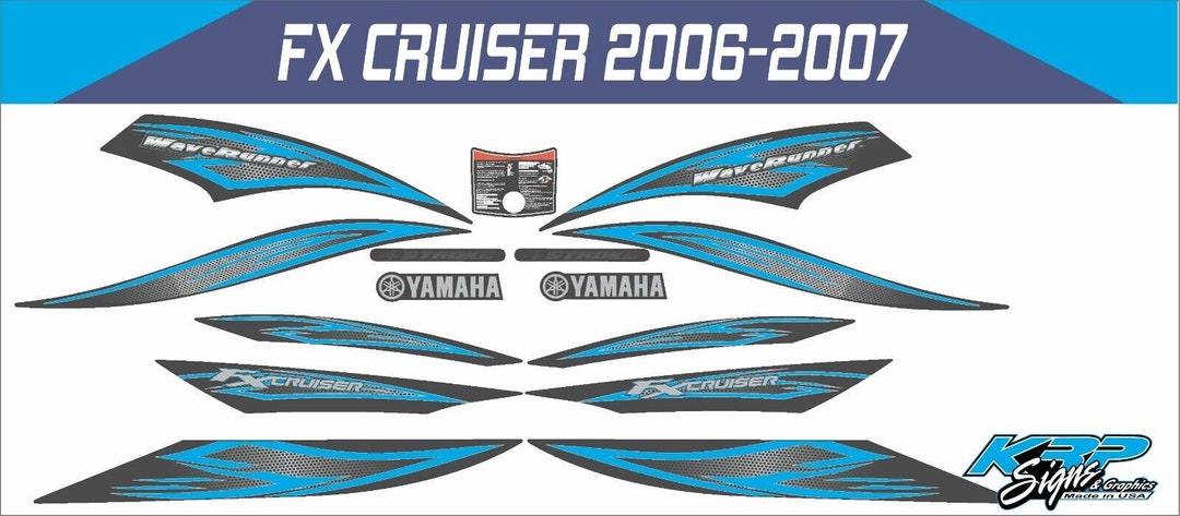 thumbnail image 2 of Yamaha Waverunner FX HO Cruiser 2004-2005 Graphics Decal Sticker Kit - Red 2 of 5
