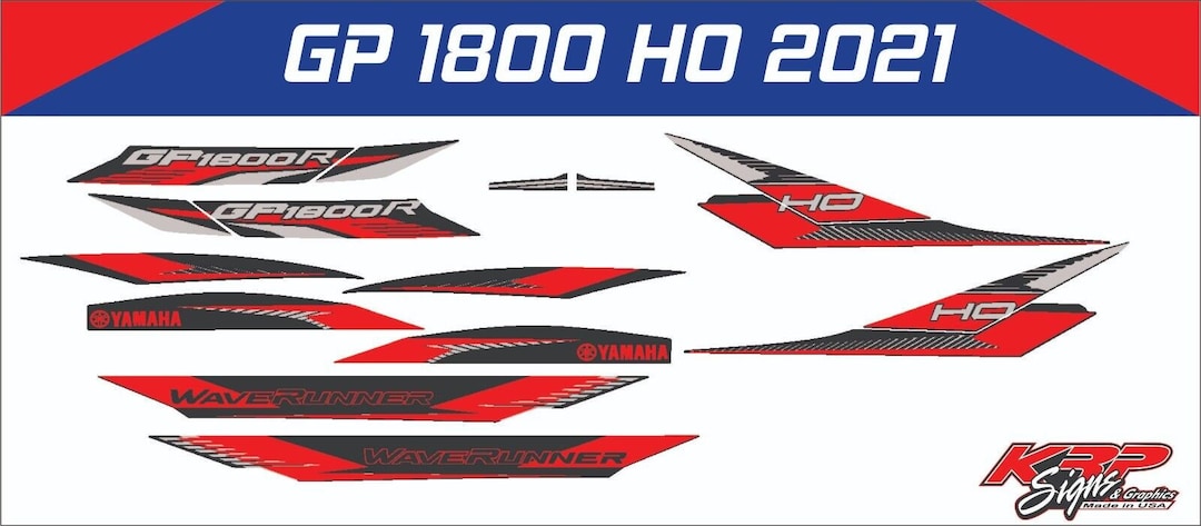 Gp Graphics Sticker YAMAHA WAVERUNNER GP 1800r Ho 2021 Graphics /decal /sticker Kit Blk ...