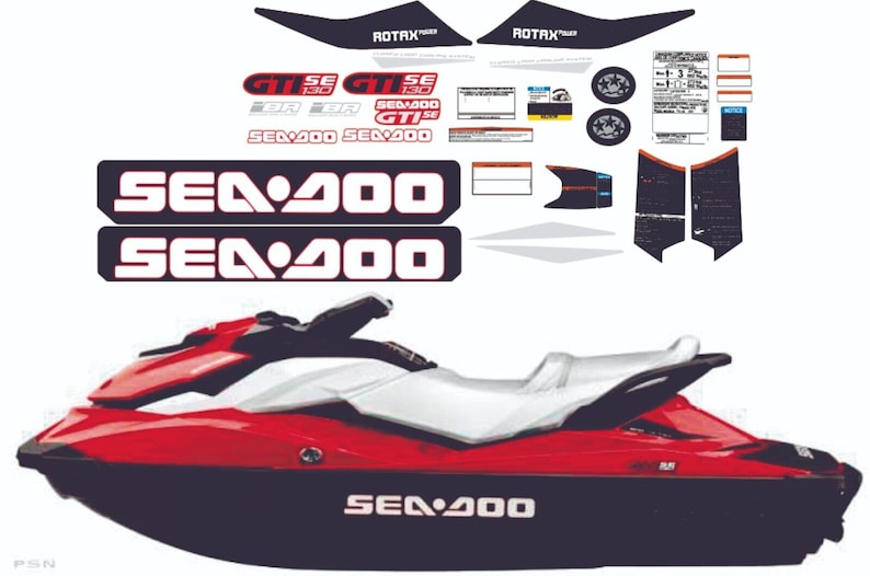 Gráficos/Calcomanías/Pegatinas SEADOO GTI 130 SE 2011 Rojo imagen 1