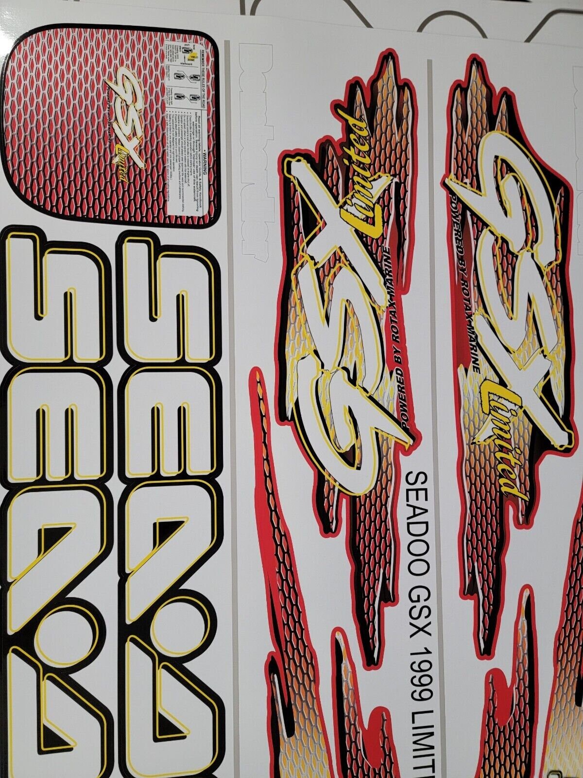 SEADOO GSX 1999 LIMITED Graphics / Decal / Sticker Kit Custom Red - Etsy