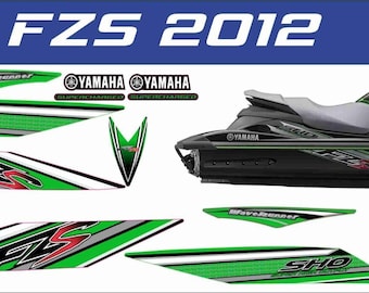 YAMAHA グリーンタンク ストライプデザイン YAMAHA WAVERUNNER FZS Sho 2012 Graphics / Decal / Sticker Kit