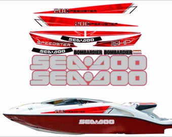 SEADOO SPEEDSTER 200 2004 - 2007  430HP Graphics /decal / Sticker Kit Red