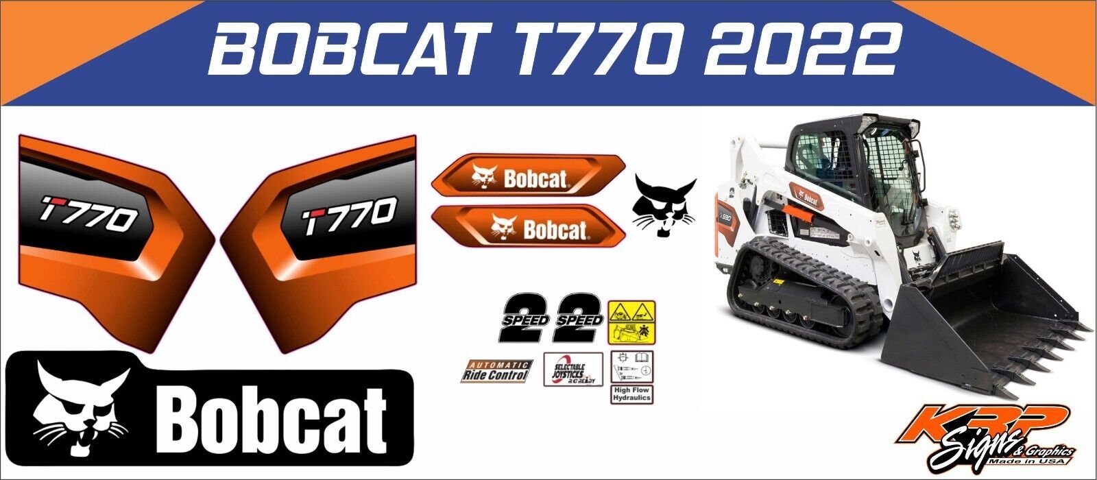 Bobcat 753 V2 Skid Steer Set Vinyl Decal Sticker Bob Cat Made in USA
