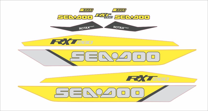SEADOO RXT 260 2016 Graphics / Decal / Sticker Kit image 2