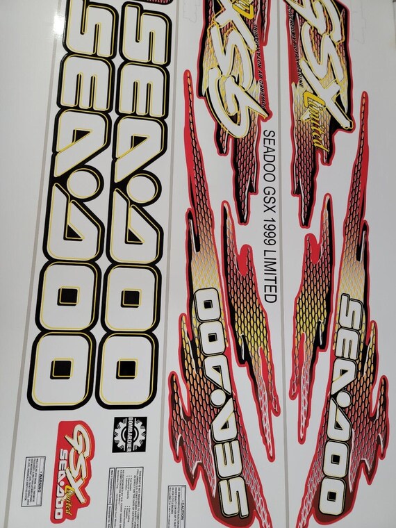 SEADOO GSX 1999 LIMITED Graphics / Decal / Sticker Kit Custom Red