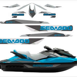 for SEA DOO Water Jet Boat Graphic Vinyl Stickers Decals Set (Orange Yellow