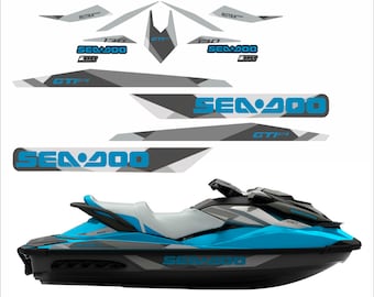 SEADOO GTI SE 130 2018 Graphics / Decal / Sticker Kit Grey Blue
