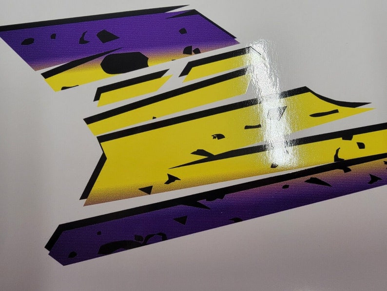 SEADOO SPX 1998 Graphics / Decal / Sticker Kit YELLOW & Purple image 2