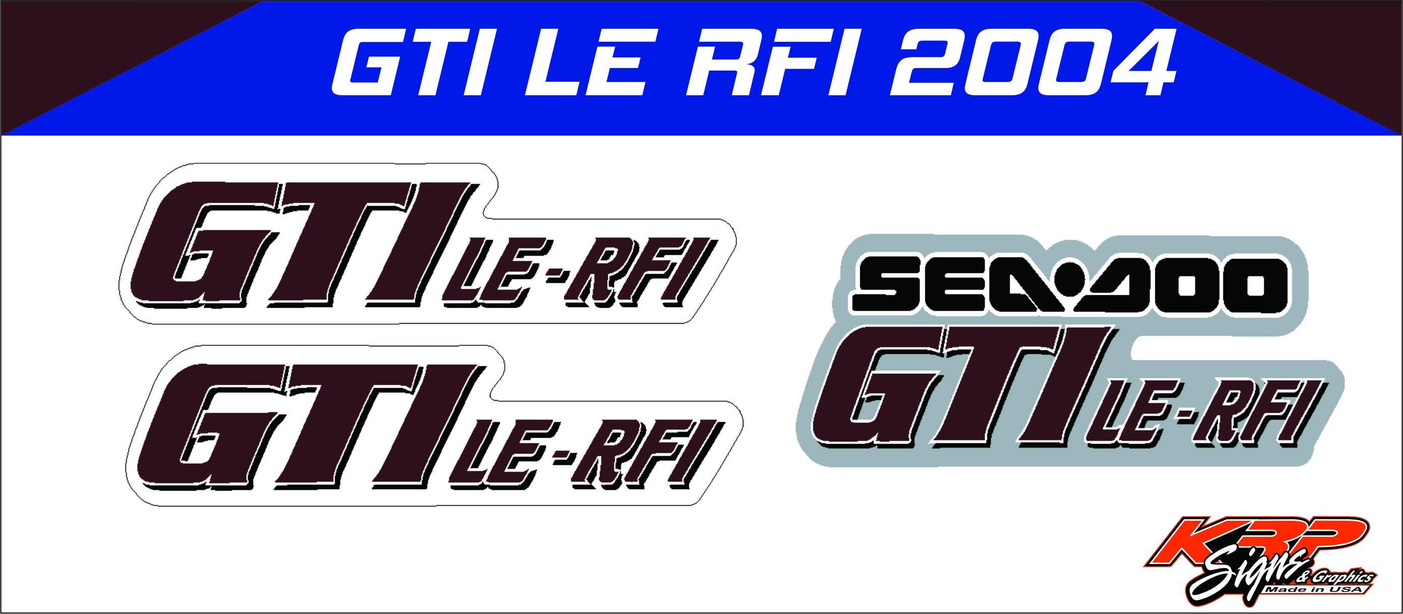 SEADOO GTI LE Rfi 2004 Graphics / Decal / Sticker Kit Hood Decals