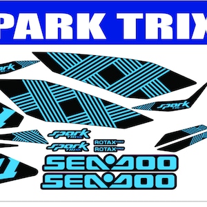 SEADOO SPARK TRIXX Light Blue Graphics / Decal / Sticker Kit image 1