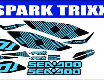 SEADOO SPARK TRIXX Light Blue Graphics / Decal / Sticker Kit