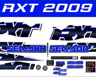 SEADOO RXT 215 2009 Graphics / Decal / Sticker Kit Blue Carbon