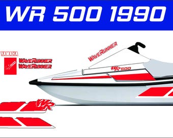 YAMAHA WAVERUNNER WR 500 1990 Graphics / Decal / Sticker Kit Custom Red
