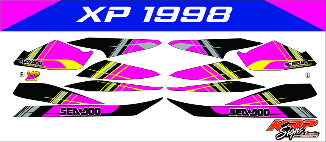 Xp 100 Sticker SEADOO XP 1998 Full Custom Pink Graphics / Decal / Sticker Kit - Etsy